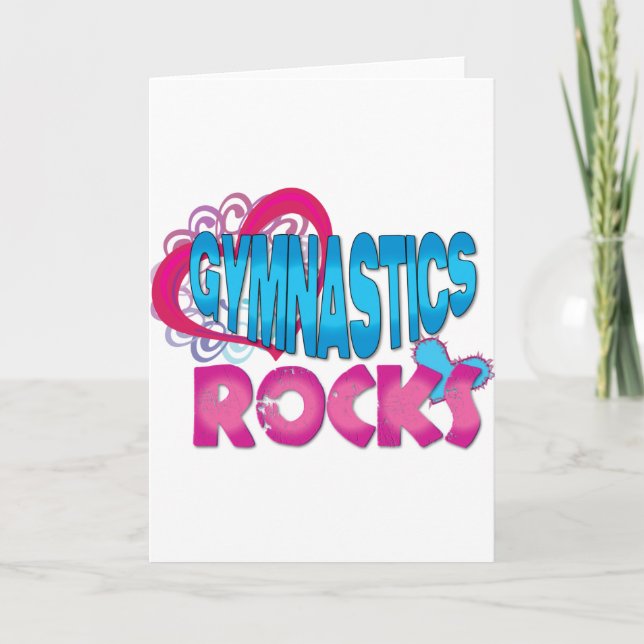 Cartão Gymnastics Rocks Gifts (Frente)