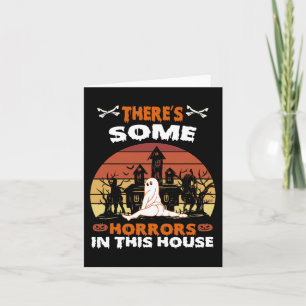 Cartão Há alguns horrores nesta Casa, Retro Hallo Diverti