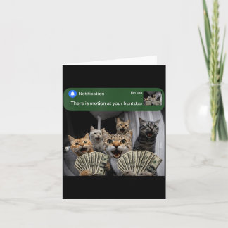 Cartão Há movimento na porta da frente gato engraçado mov