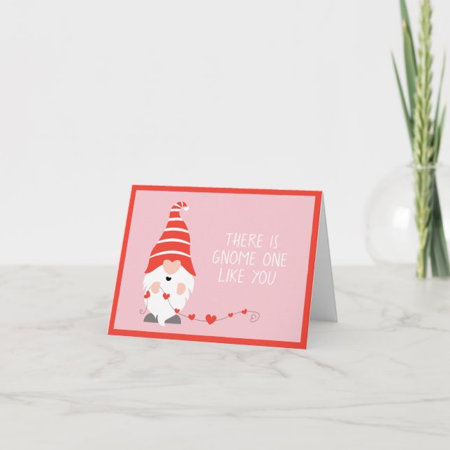 Cartão Há Um Gnomo Como Você Rosa Vermelha (Frente)