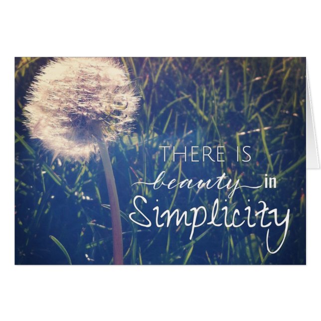 Cartão Há uma beleza na simplicidade (Frente Horizontal)