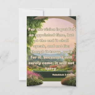 Cartão Habakkuk 2:3 KJV Bíblia Verso Pic Greeting Card