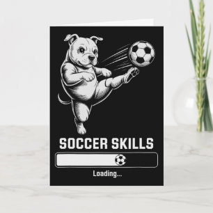 Cartão Habilidades de Pug de Futebol Fofo Carregando Pont