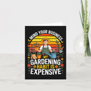Cartão Hábito de jardinagem da mente é humor caro