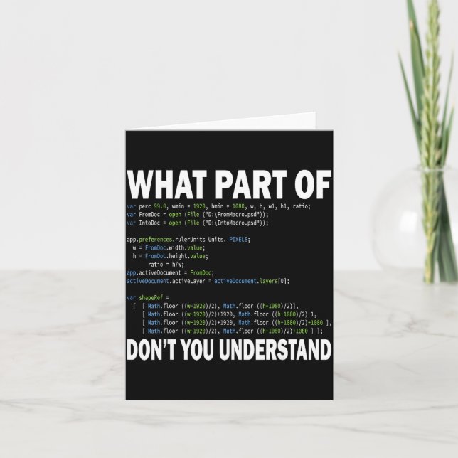 Cartão Hacker Computer Programmer Apparel Coding What Par (Frente)