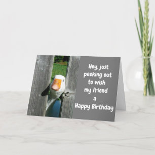 CARTÃO HAHA DUCKIE DIZ "FELIZ ANIVERSÁRIO" AMIGO