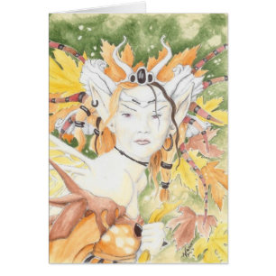 Cartão haicais do outono