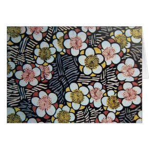 CARTÃO HAIKU / PRETO BRANCO ROSA AMARELO FLORES DA PRIMAV