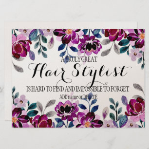 Cartão Hair Stylist obrigado de apreciação que você está