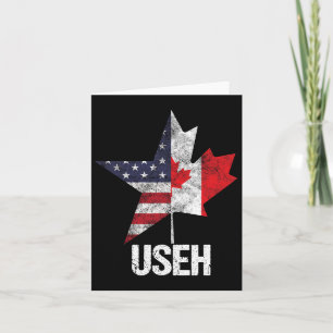 Cartão Half Canadian American Useh Canada Usa Flag United