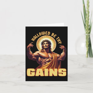Cartão Hallow Be Thains Gains Engraçado Gym Jesus Cristo
