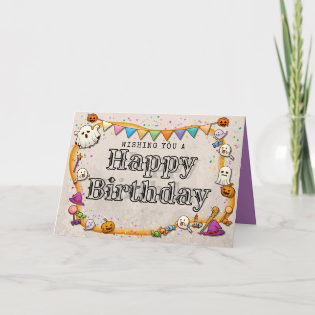 Cartão Halloween Aniversário (Frente)