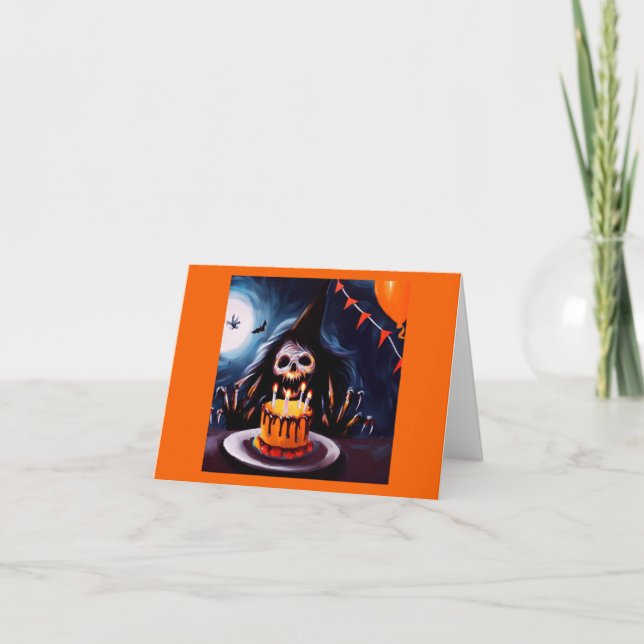 Cartão Halloween - Aniversário 4 (Frente)