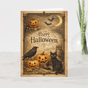 Cartão Halloween Antigo Ornamentado