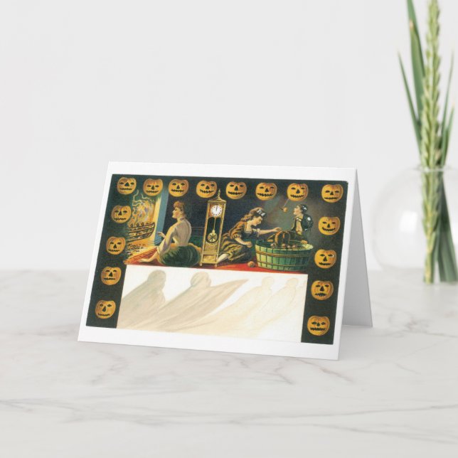 Cartão Halloween antigo, Pumpkin (Frente)