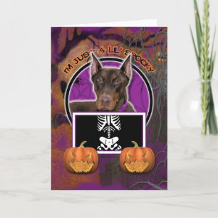 Cartão Halloween - Apenas um mauzinho - Doberman - Rocky
