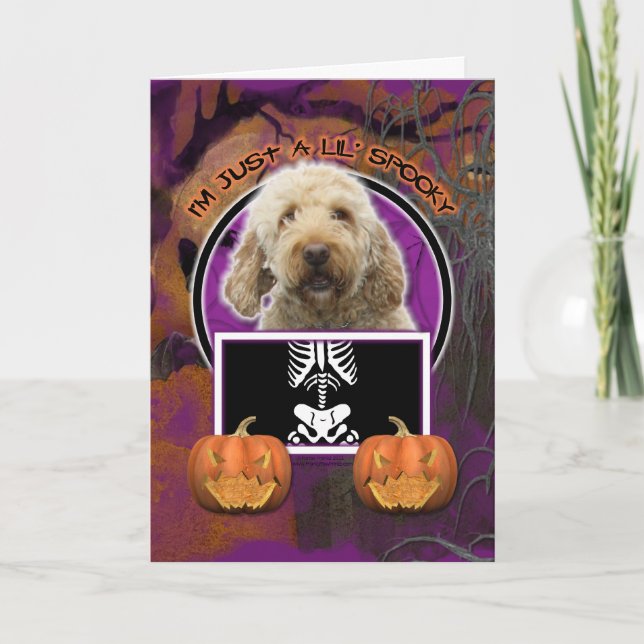 Cartão Halloween - Apenas um mauzinho - GoldenDoodle (Frente)