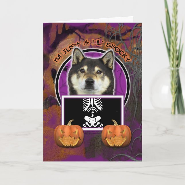 Cartão Halloween - Apenas um mauzinho - Shiba Inu - Yasha (Frente)