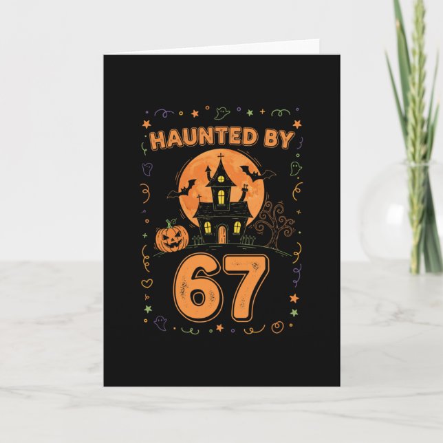 Cartão Halloween Assombrado 67 Seis Sete Meme 1 (12)  (Frente)