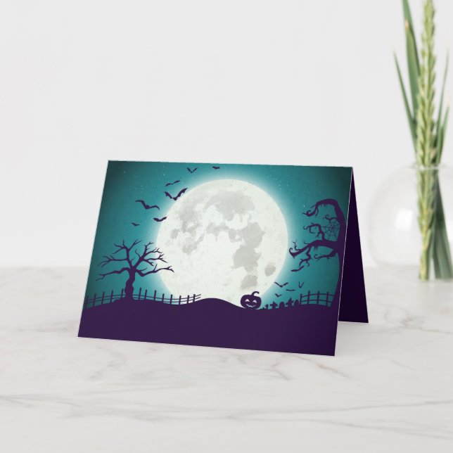 Cartão Halloween assustador (Frente)