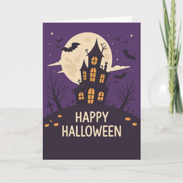Cartão Halloween Assustador (Frente)