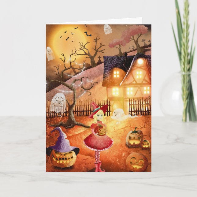 Cartão Halloween Assustador (Frente)