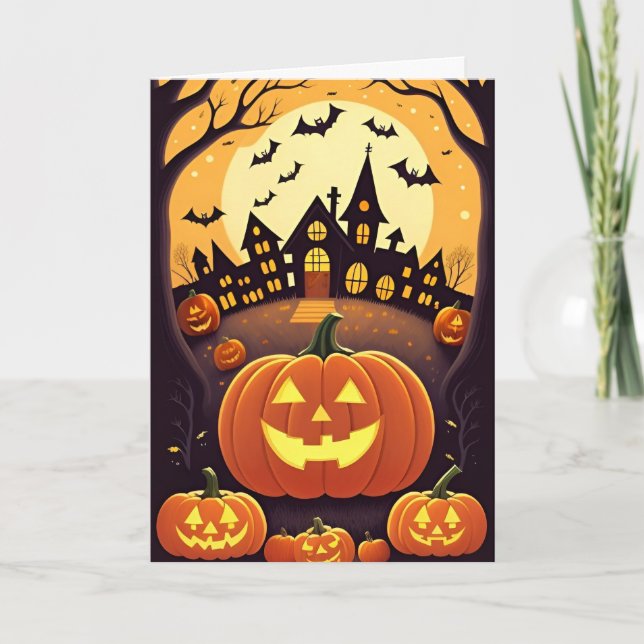Cartão Halloween Assustador (Frente)
