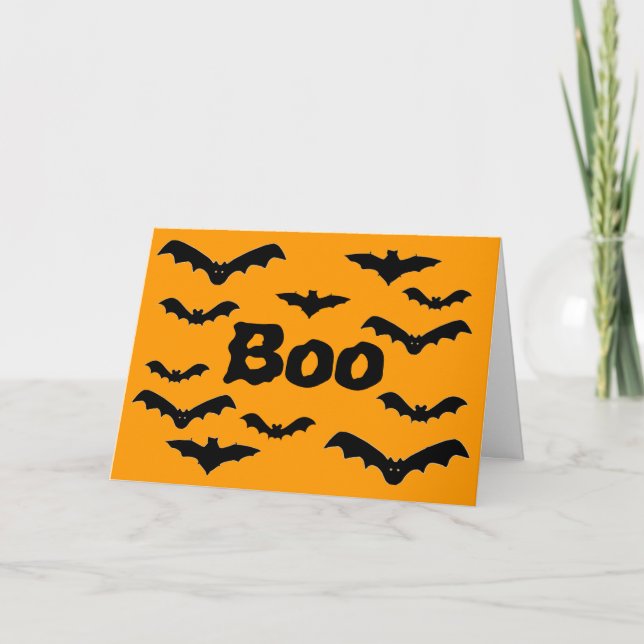 Cartão Halloween Batty "Boo" (Frente)