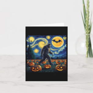 Cartão Halloween Bigfoot Starry Night Van Gogh