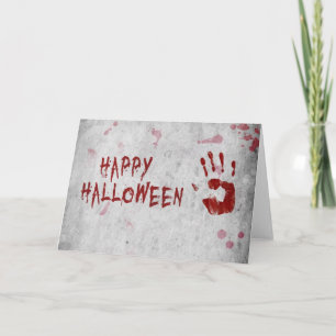 Cartão Halloween Bloody Handprint