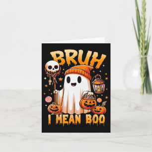 Cartão Halloween Bruh Ghost Boo Skull Pumpkin Trick Ou Tr