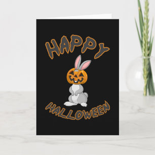 Cartão Halloween Bunny Rabbit Pumpkin Horror Gift Idet