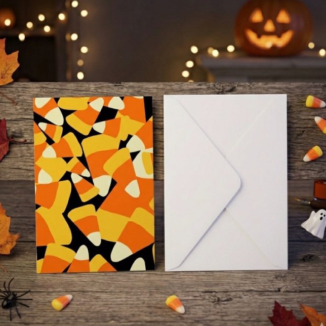 Cartão Halloween Candy Corn Seamless Pattern (Criador carregado)