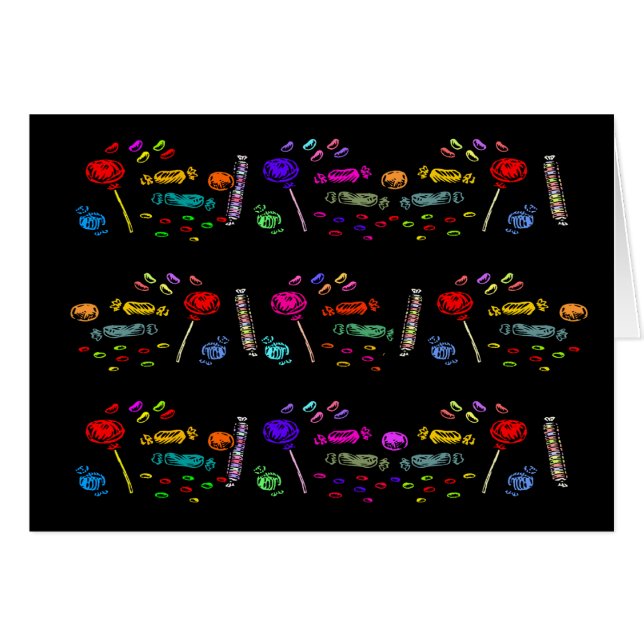 Cartão Halloween Candy Pattern (Frente horizontal)