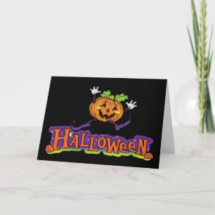 Cartão Halloween card with jolly pumpkin