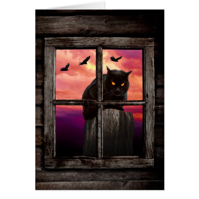 Cartão Halloween Cat (Frente)