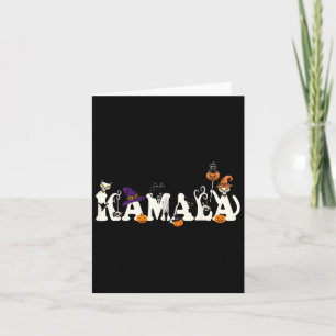 Cartão Halloween Cat Pumpkin Witch Hat Lover Kamala Haris