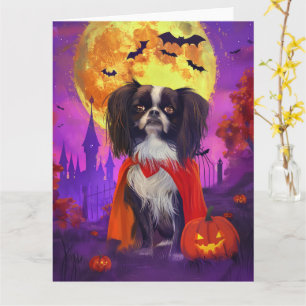Cartão Halloween Chinês Japonês Vampiro Abóboras Assustad