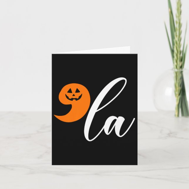 Cartão Halloween Comma La Funny Pumpkin Kamala Harris Pre (Frente)