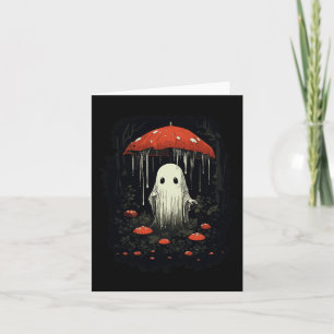 Cartão Halloween Cottagecore Ghost Mushroom Spooky