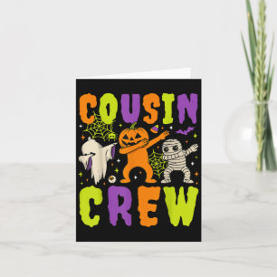 Cartão Halloween Cousin Crew 2025 Kid Matching Spooky