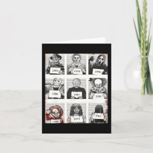 Cartão Halloween Creepy Legends Killer Mugshots Horror Fa