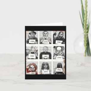 Cartão Halloween Creepy Legends Killer Mugshots Horror Fa