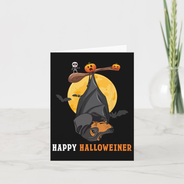 Cartão Halloween De Abóbora Para Mulheres &amp; Cão De En (Frente)