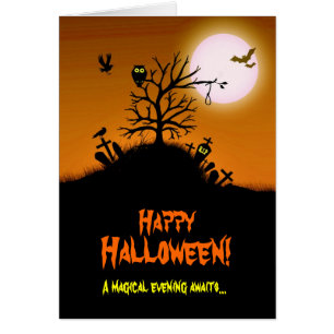 Cartão Halloween de Grave Grave Assombrado