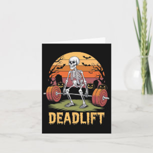 Cartão Halloween Deadelevador Skeleton Gym Workout Peso L