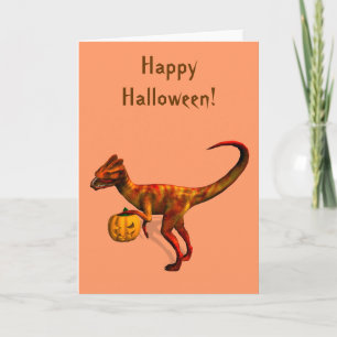 Cartão Halloween Dilophosaurus
