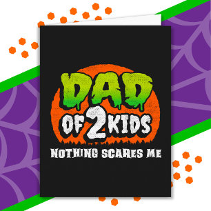 Cartão Halloween Divertido Nada Me Assusta Pai de 2 Filho
