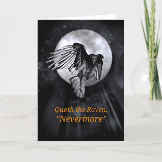 Cartão Halloween Edgar Allan Poe é o Raven