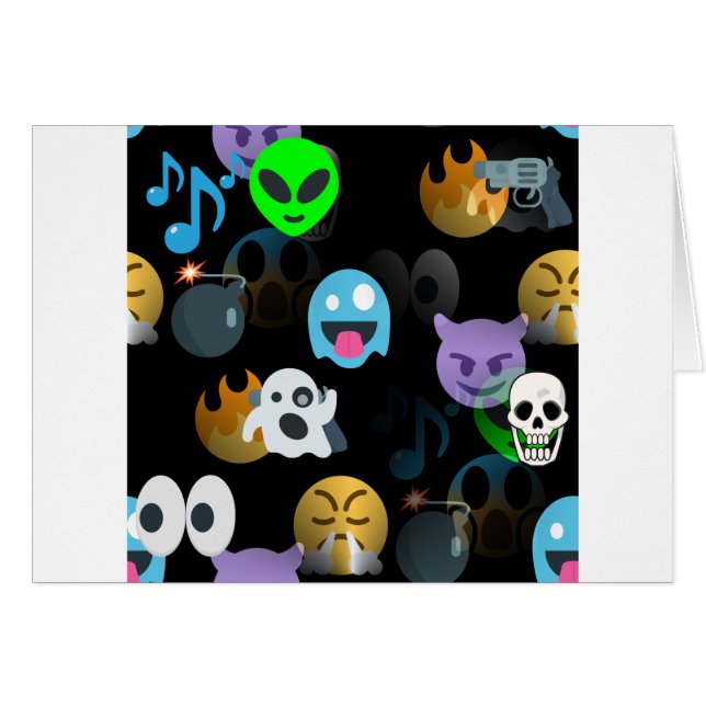 Cartão halloween emojis (Frente Horizontal)
